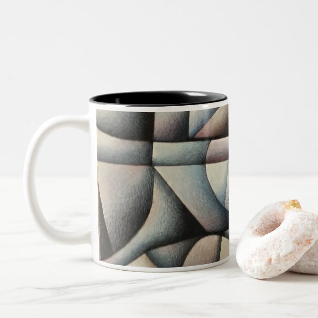 Em Dois Tons Caneca de café design geométrica (Com Donut)