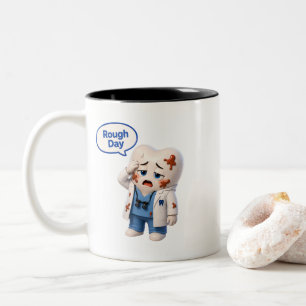 Em Dois Tons Caneca de café divertida para assistente dentário