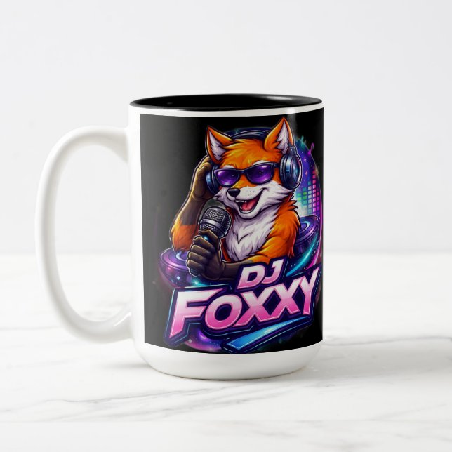 Em Dois Tons CANECA DE CAFÉ DJ FOXXY 2 Two-Tone (Esquerda)