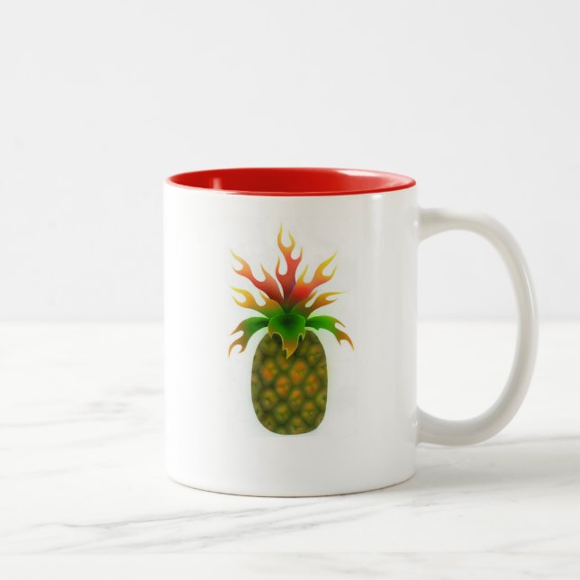 Em Dois Tons Caneca de café do abacaxi (Direita)