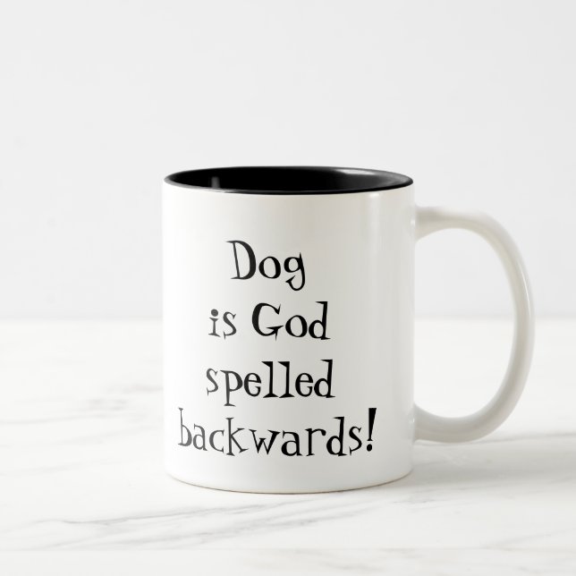 Em Dois Tons Caneca de café do amante do cão (Direita)