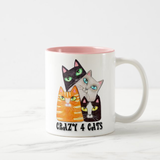 Em Dois Tons Caneca de café do amante do gato (Direita)