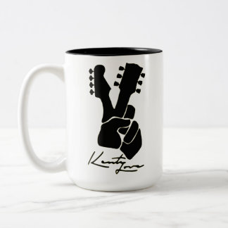 Em Dois Tons Caneca de café do amor de Kenty