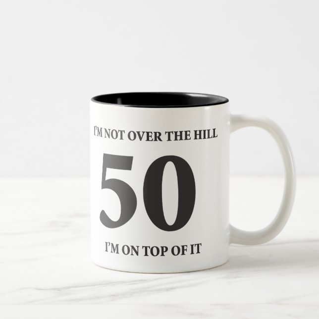 Em Dois Tons Caneca de café do aniversário 50 (Direita)