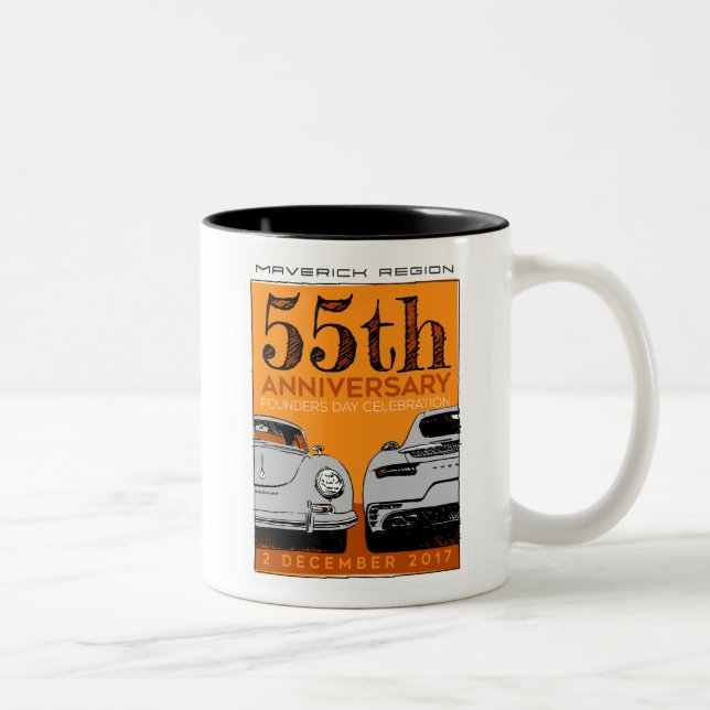 Em Dois Tons Caneca de café do aniversário de Mavs 55th (Direita)