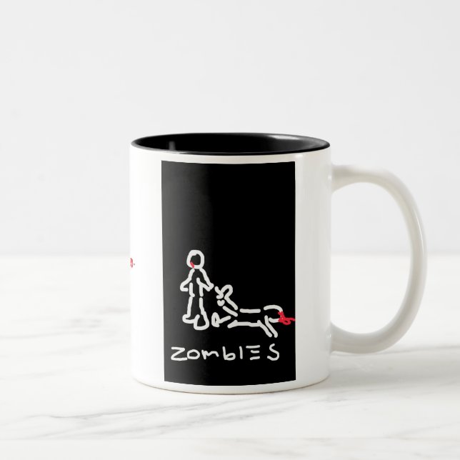 Em Dois Tons Caneca de café do arrasto do zombi (Direita)