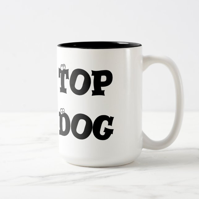 Em Dois Tons Caneca de café do cão superior (Direita)