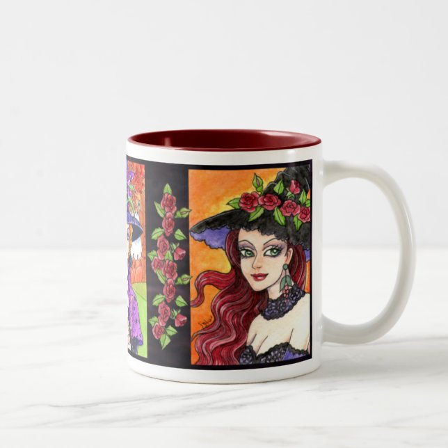 Em Dois Tons Caneca de café do chá da bruxa por Ann Howard (Direita)