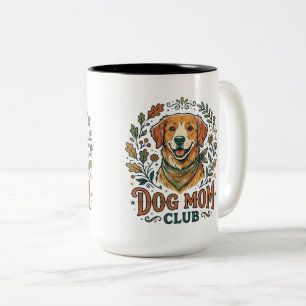 Em Dois Tons Caneca de Café do Clube da Mamãe de Cachorro Fofo