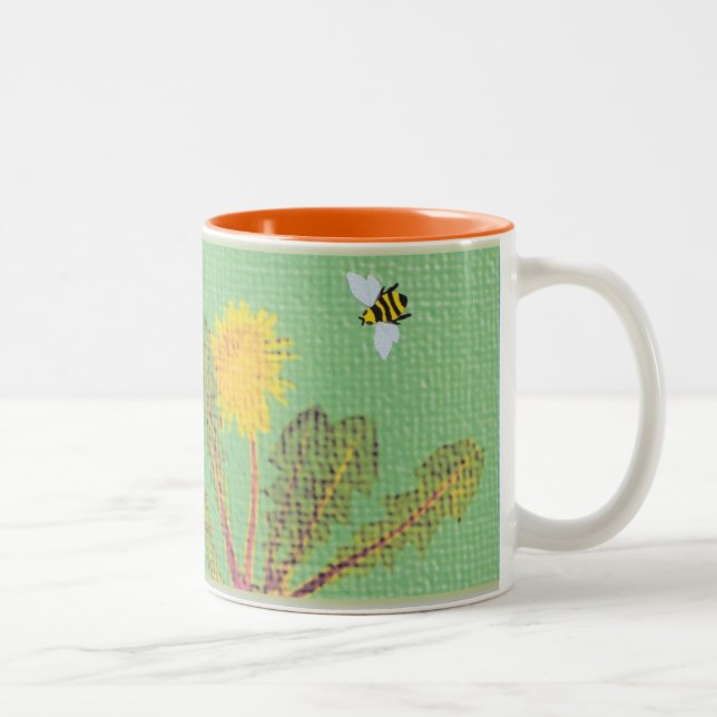 Em Dois Tons Caneca de café do dente-de-leão (Direita)