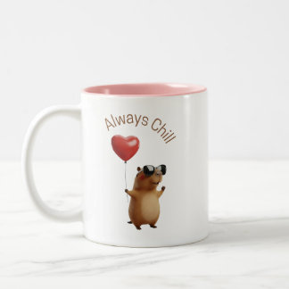 Em Dois Tons Caneca de Café do Dia dos Namorados do Capivara Fo