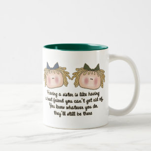 Em Dois Tons Caneca de café do divertimento do poema da irmã