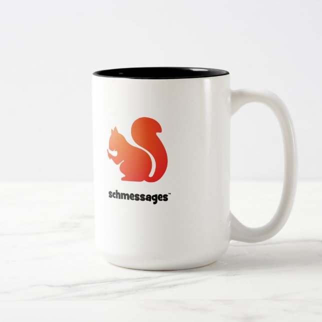 Em Dois Tons Caneca de café do dois-tom de Schmessages! (Direita)
