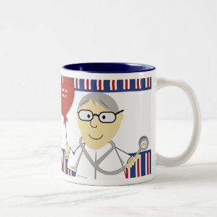 Em Dois Tons Caneca de café do doutor Presente do cardiologist