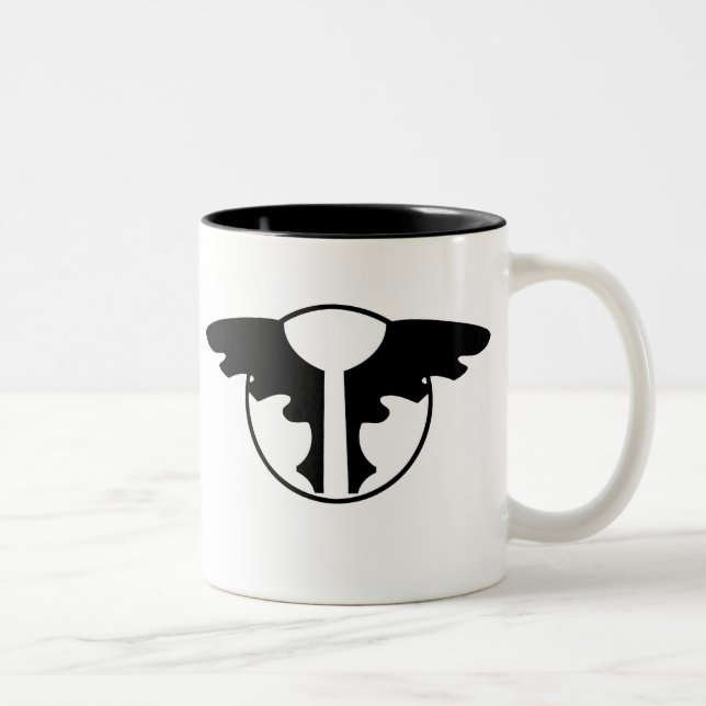 Em Dois Tons Caneca de café do emblema do Jackdaw (Direita)