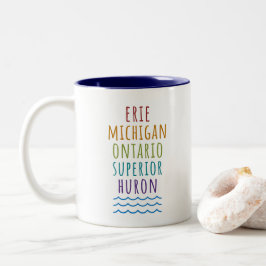 Em Dois Tons Caneca de Café do Estado da Luva dos Grandes Lagos