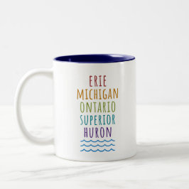 Em Dois Tons Caneca de Café do Estado da Luva dos Grandes Lagos