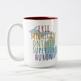 Em Dois Tons Caneca de Café do Estado do Mitene dos Grandes Lag