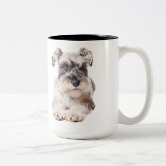 Em Dois Tons caneca de café do filhote de cachorro do schnauzer