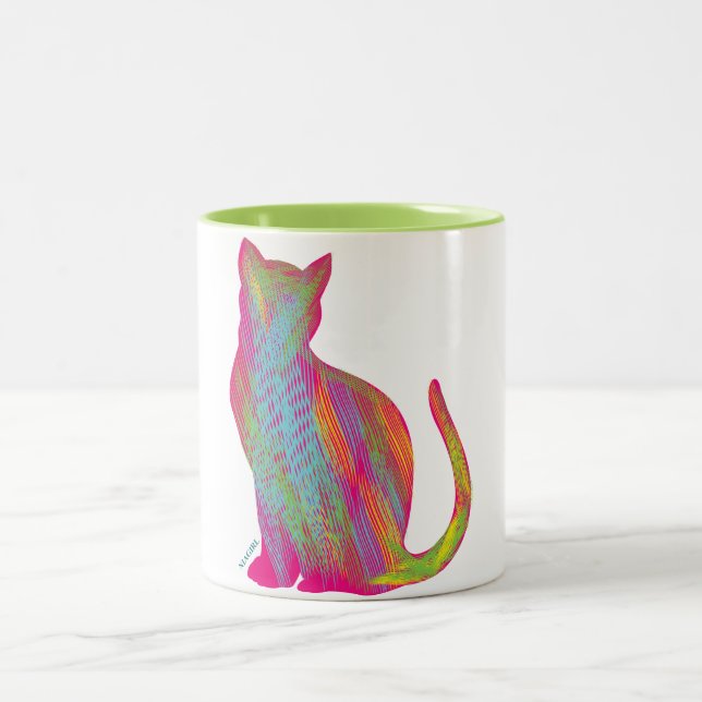 Em Dois Tons Caneca de café do Gato-titude (Centro)