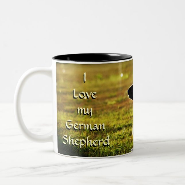 Em Dois Tons Caneca de café do german shepherd (Esquerda)