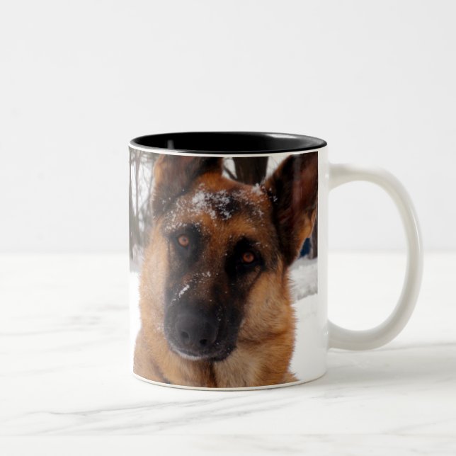 Em Dois Tons Caneca de café do german shepherd (Direita)