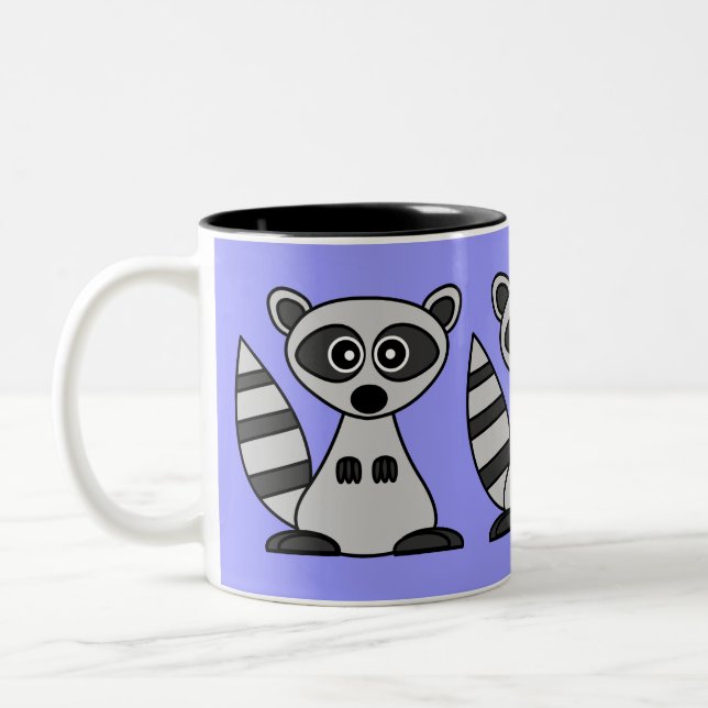 Em Dois Tons Caneca de café do guaxinim dos desenhos animados (Esquerda)