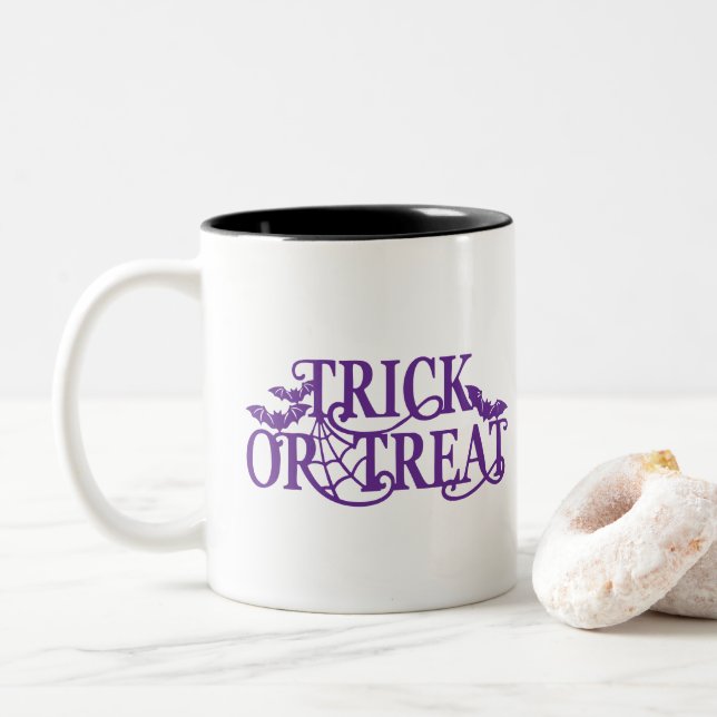 Em Dois Tons Caneca de Café do Halloween (Com Donut)