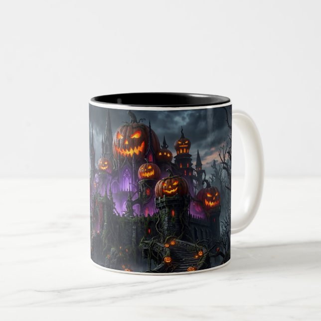 Em Dois Tons Caneca de Café do Halloween (Frente Esquerda)
