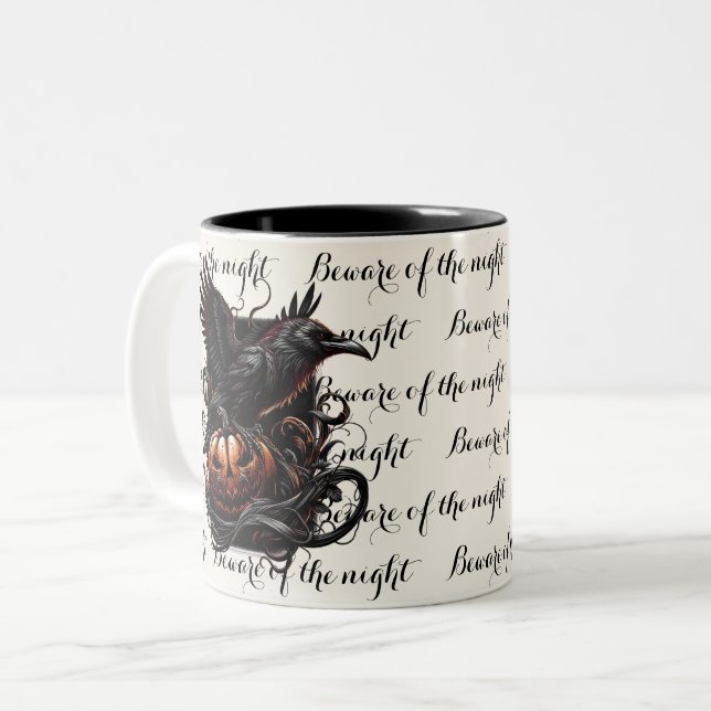 Em Dois Tons Caneca de Café do Halloween (Frente Esquerda)
