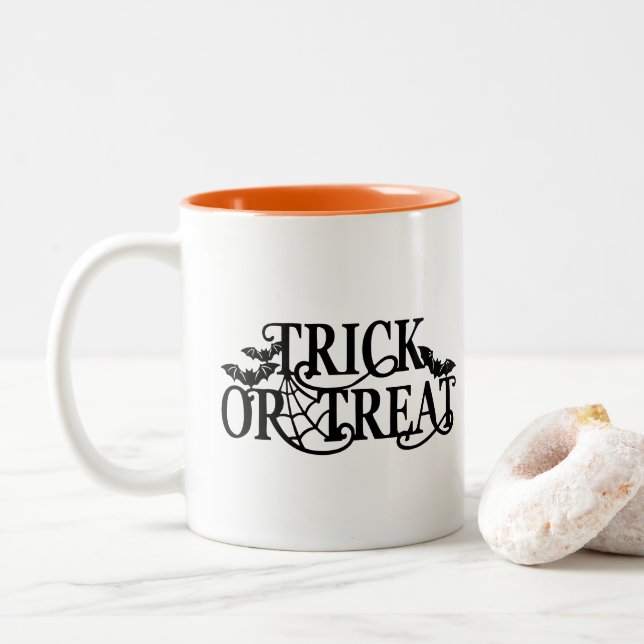 Em Dois Tons Caneca de Café do Halloween (Com Donut)