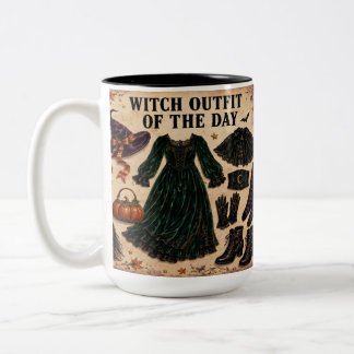 Em Dois Tons Caneca de Café do Halloween Bruxa