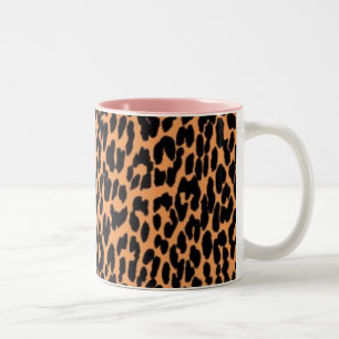 Em Dois Tons Caneca de café do impressão do leopardo