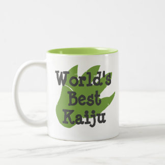 Em Dois Tons Caneca de café do Kaiju do mundo a melhor