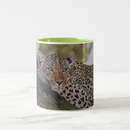 Em Dois Tons Caneca de café do leopardo