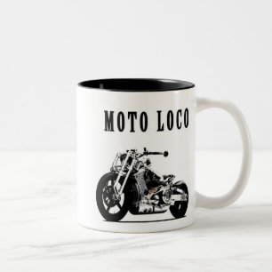 Em Dois Tons Caneca de café do louco de Moto