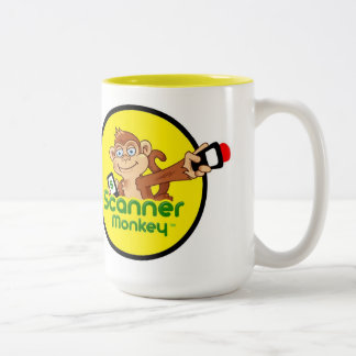 Em Dois Tons Caneca de café do macaco do varredor 15 onças -