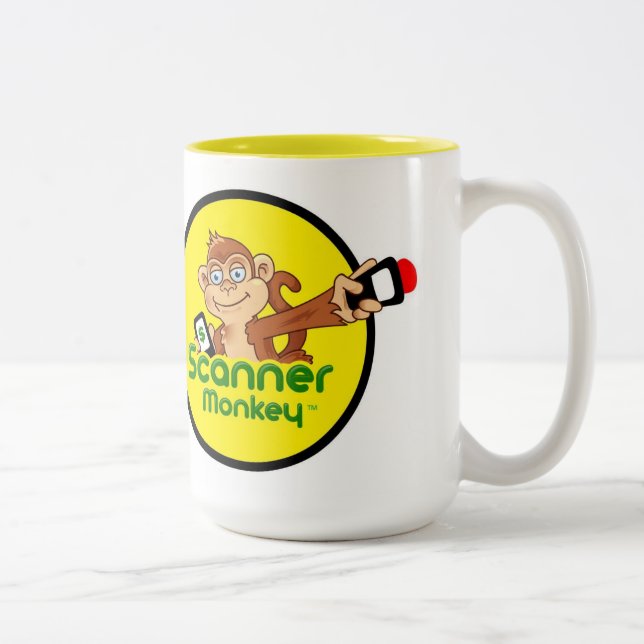 Em Dois Tons Caneca de café do macaco do varredor 15 onças - (Direita)