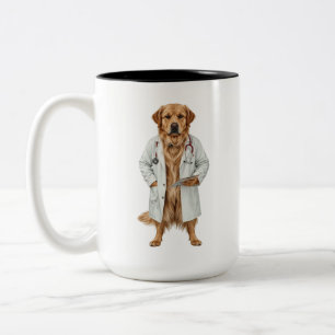Em Dois Tons Caneca de Café do Médico Cachorro Engraçado Melh