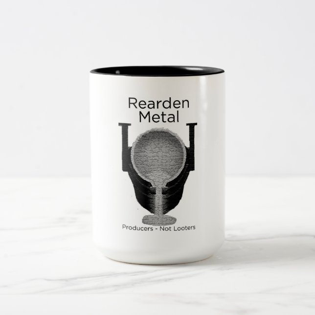 Em Dois Tons Caneca de café do metal de Rearden (Centro)