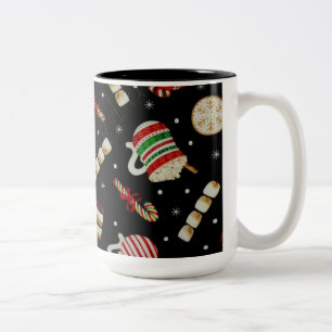 Em Dois Tons Caneca de café do Natal de Latte do café
