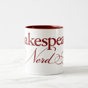 Em Dois Tons Caneca de café do nerd de Shakespeare