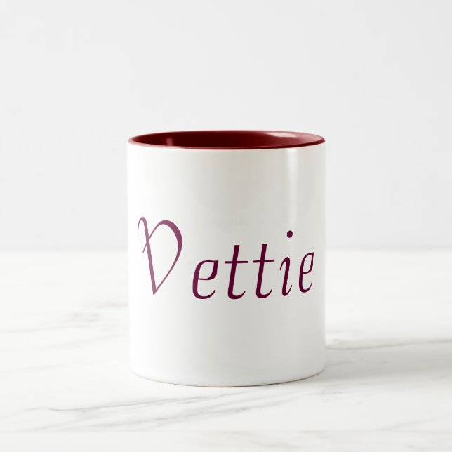Em Dois Tons Caneca de café do nome pessoal (Vettie) (Centro)