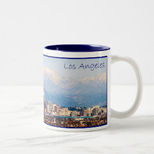 Em Dois Tons Caneca de café do panorama de Los Angeles