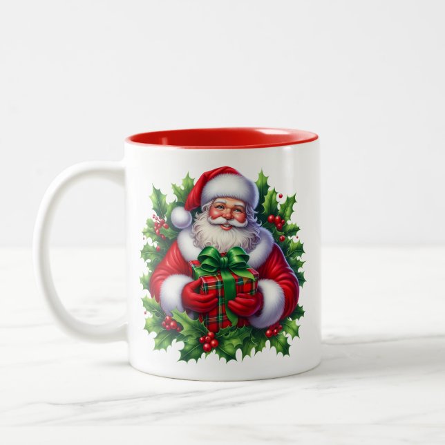 Em Dois Tons Caneca de Café do Papai Noel (Esquerda)