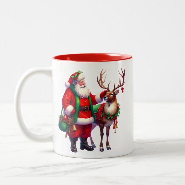Em Dois Tons Caneca de Café do Papai Noel (Esquerda)