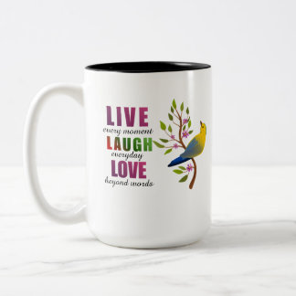 Em Dois Tons Caneca de Café do Pássaro Amarelo Viva Ria Ame