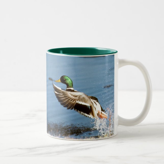Em Dois Tons Caneca de café do pato selvagem (drake) (Direita)