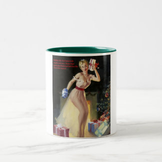 Em Dois Tons Caneca de café do Pin-acima do Natal