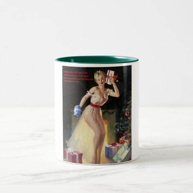Em Dois Tons Caneca de café do Pin-acima do Natal (Centro)